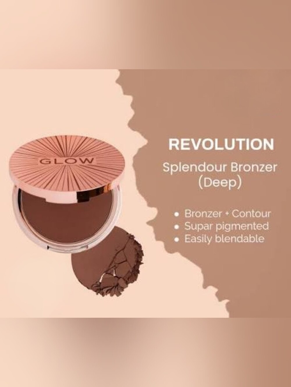 Makeup Revolution Glow Splendour Ultra Matte Bronzer Deep 15.5g New Sealed - Picture 4 of 7